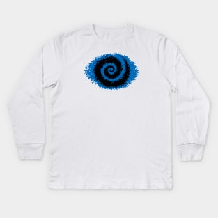 Krackle Swirl - Dark Blue Kids Long Sleeve T-Shirt